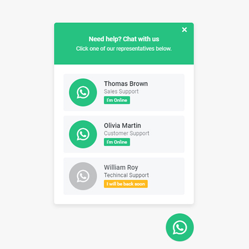 Whatsapp Support